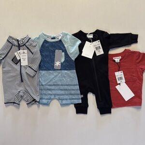*Lot of 4 Baby Boy Cloths Bodysuits Firsts Miles the Label Splendid NB 3 Months